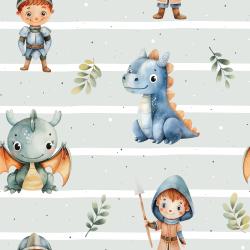 Drachen und Ritter - Bio Jersey / Bio French Terry